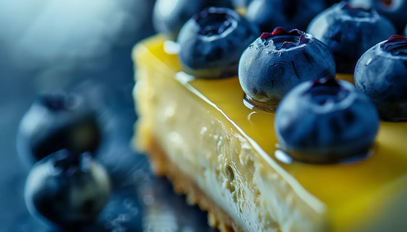 Close-up of silky smooth cheesecake texture