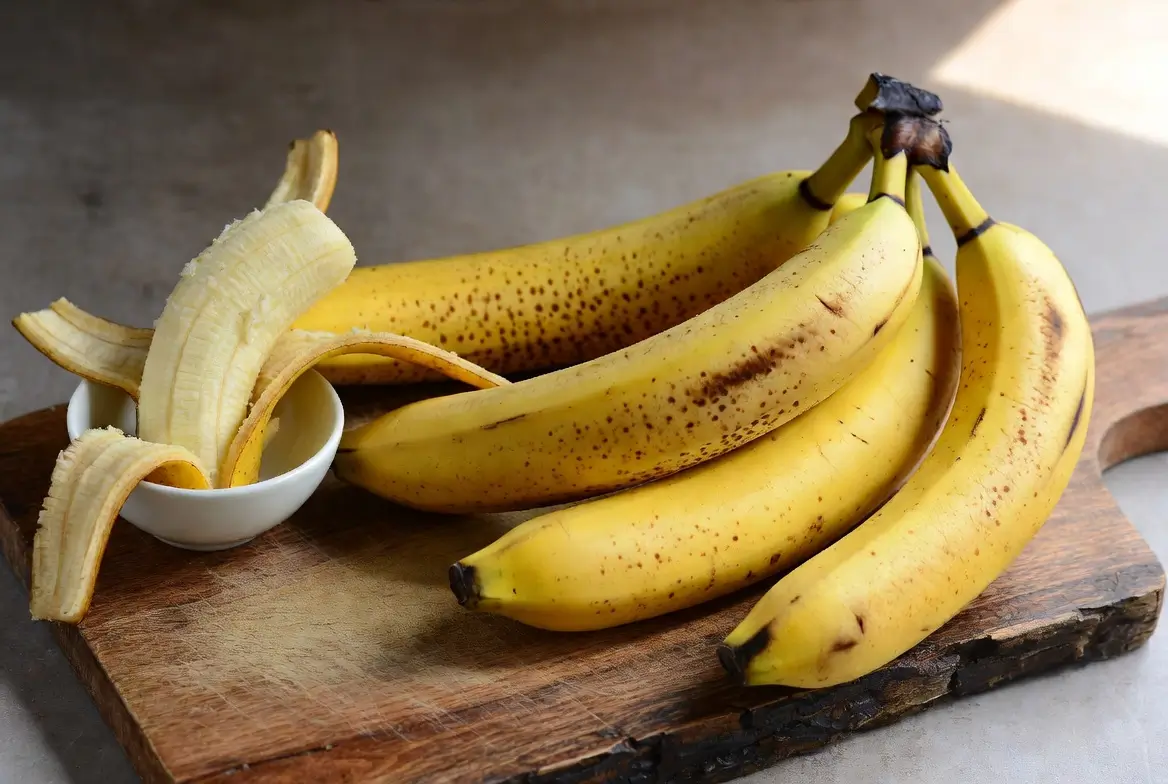 very ripe mashed bananas in bowl for banana cake batter